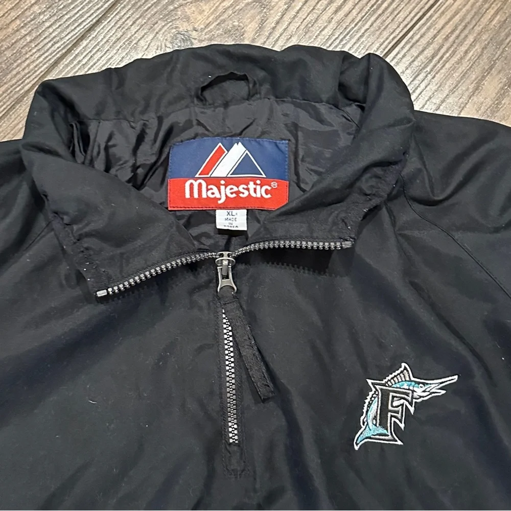Vintage Majestic‎ Florida Marlins Quarter Zip World Series 100th Anniversary XL